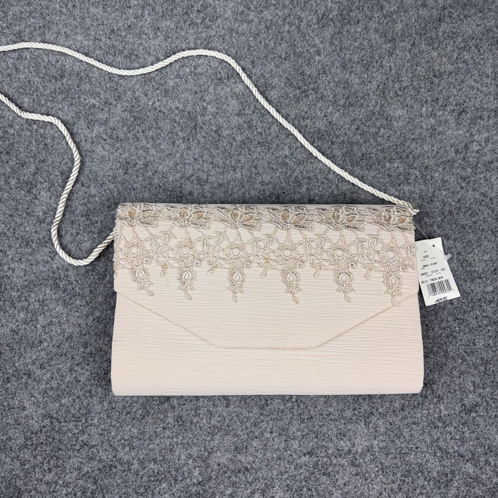 Whittall & Shon Lace Beaded Evening Clutch Purse Formal Wedding Ivory NWT Bag